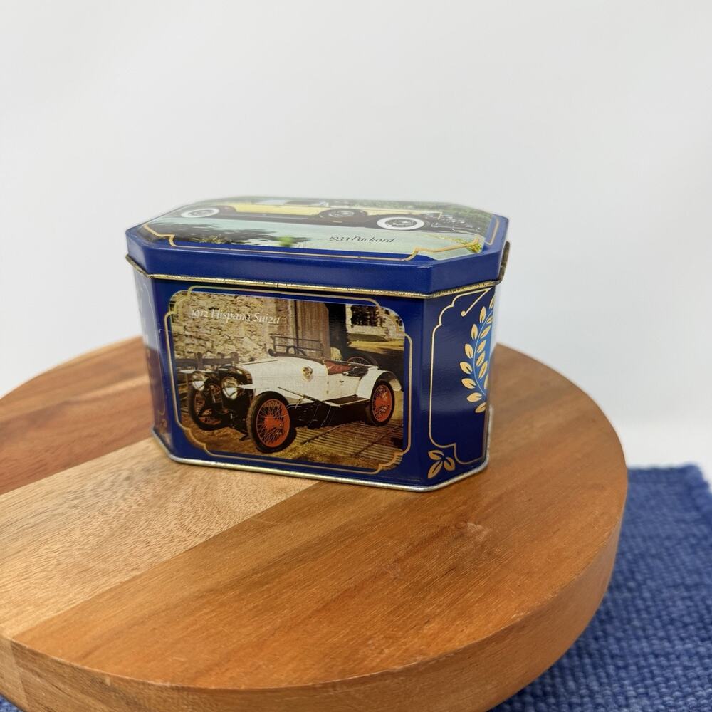 Vintage Classic 1900’s Automobile Rectangular Metal Storage Tin Box